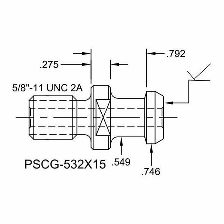 TJ DAVIES CO Coolant Through Retention Knob PSCG-532X15